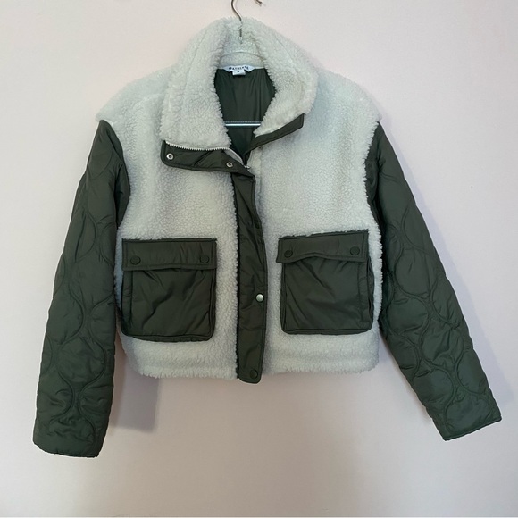 Athleta Fleece Hybrid cropped jacket - Picture 1 of 12